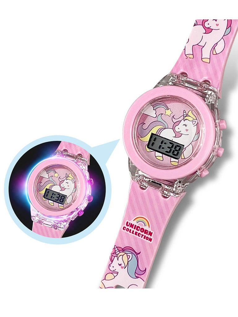 Montre Licorne Digital Rose Pastel