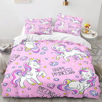Parure de Lit Licorne Rose