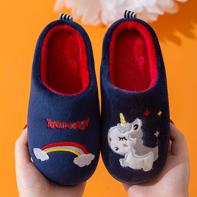 Chausson Licorne Fille Bleu Marine