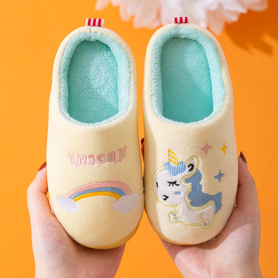 Chausson Licorne Fille Jaune