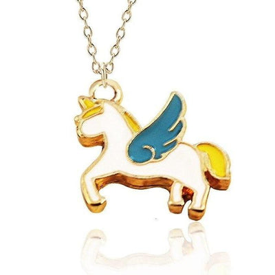 Collier Licorne Aile Bleu