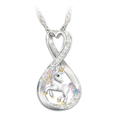 Collier Licorne Amour Argenté