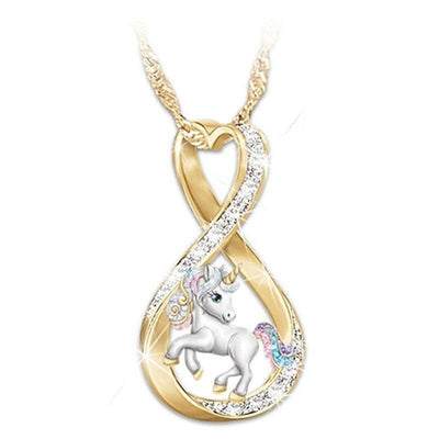 Collier Licorne Amour Doré