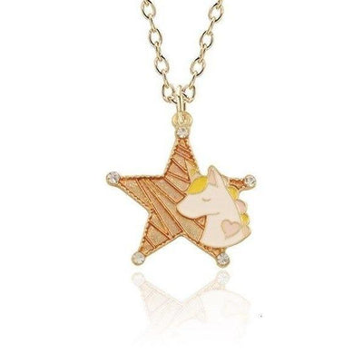 Collier Licorne Étoile Dorée