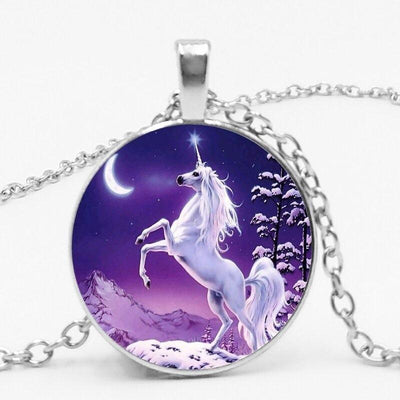 Collier Lune licorne fille