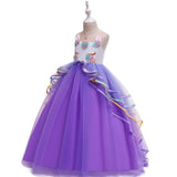 Robe Licorne Fille Princesse Violet