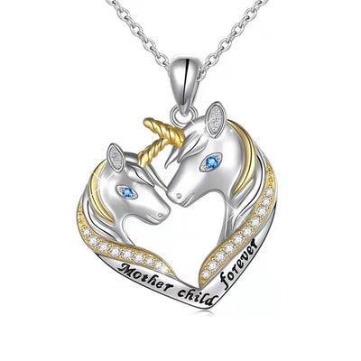Collier Licorne Mère et Fille