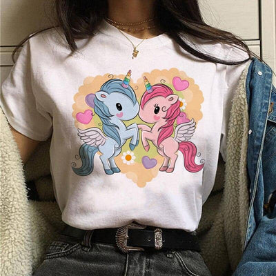 T-Shirt Licorne Couple Amoureux