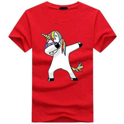 T-Shirt Licorne Homme Rouge