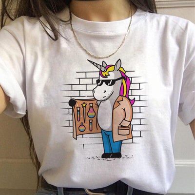 T-Shirt Licorne Magicien Femme