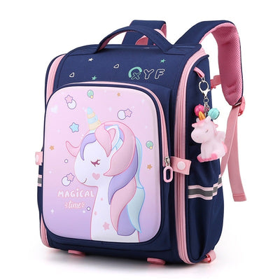 Cartable Licorne Mignon et Étanche pour la maternelle bleu marine