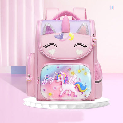 Cartable Licorne 3D rose