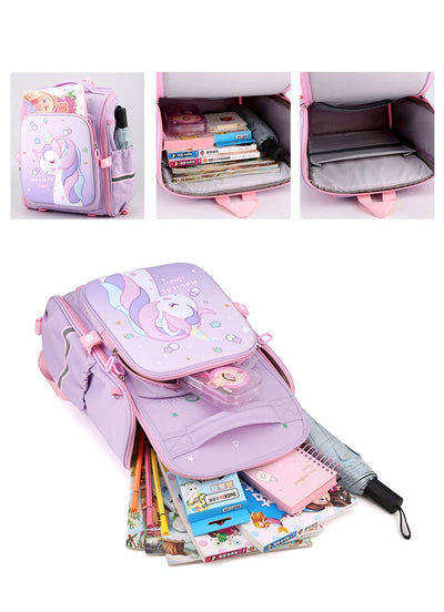 Cartable Licorne Mignon et Étanche pour la maternelle violet