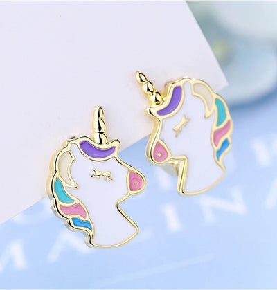 Boucles d’Oreilles Licorne Enfant Or