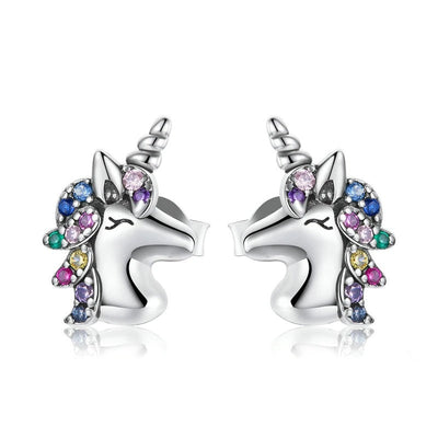 Boucles d’Oreilles Licorne Multicolore