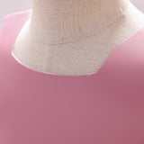 Robe cérémonie fille crème sans manches avec grand noeud et jupe évasée
