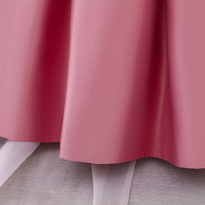 Robe cérémonie fille crème sans manches avec grand noeud et jupe évasée