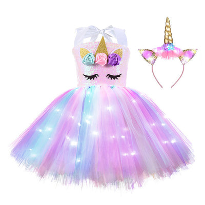 Robe Licorne Fille LED
