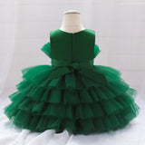 Robe cérémonie fille rose pâle avec ceinture argentée