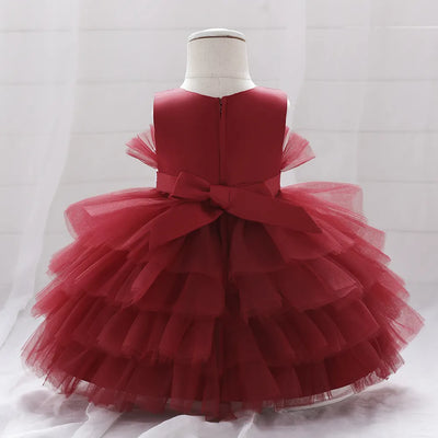 Robe cérémonie fille rose pâle avec ceinture argentée