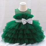 Robe cérémonie fille rose pâle avec ceinture argentée