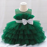 Robe cérémonie fille rose pâle avec ceinture argentée