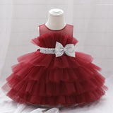 Robe cérémonie fille rose pâle avec ceinture argentée