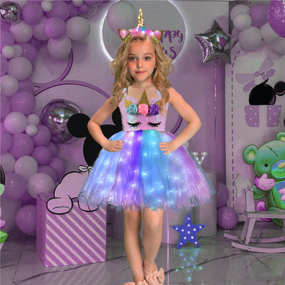 Robe Licorne Fille LED