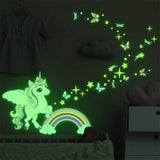 Sticker Mural Licorne Phosphorescent