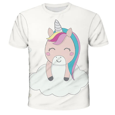 T-Shirt Licorne Enfant Blanc