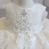 Robe cérémonie fille ivoire broderies florales élégantes