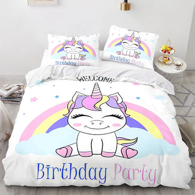 Housse de Couette Licorne Anniversaire
