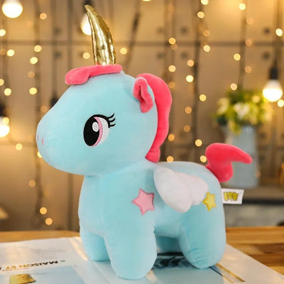 Peluche Licorne Bleue Debout