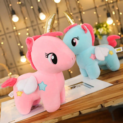 Peluche Licorne Bleue Debout