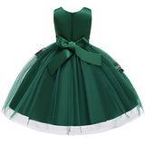 Robe cérémonie fille crème avec motifs floraux et paillettes dorées
