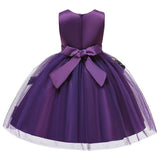 Robe cérémonie fille crème avec motifs floraux et paillettes dorées