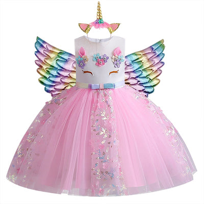 Robe Licorne Paillette Rose