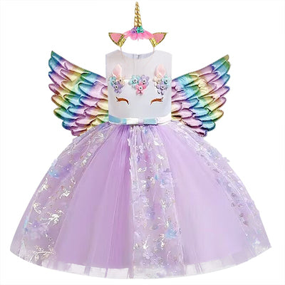 Robe Licorne Paillette Violette