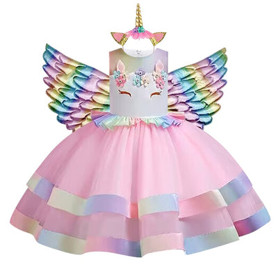 Robe Licorne Fille Cosplay Rose