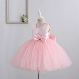 Robe cérémonie fille crème avec perles et jupe en tulle