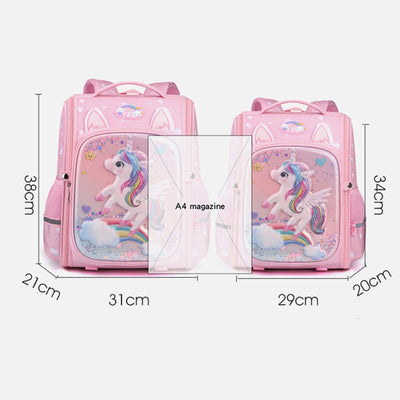 Cartable Licorne 3D Fille Rose