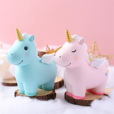Tirelire Licorne Kawaii en Résine