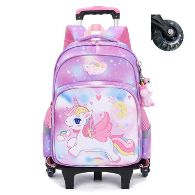 Cartable Licorne à Roulettes Violet