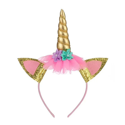 Serre-Tête Licorne Paillette Doré