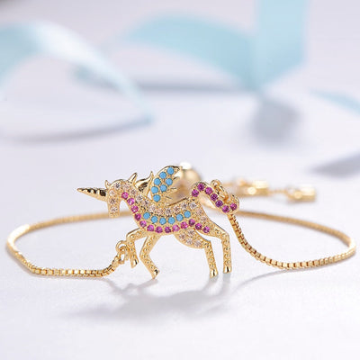 Bracelet Licorne en zircone cubique