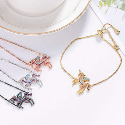 Bracelet Licorne en zircone cubique