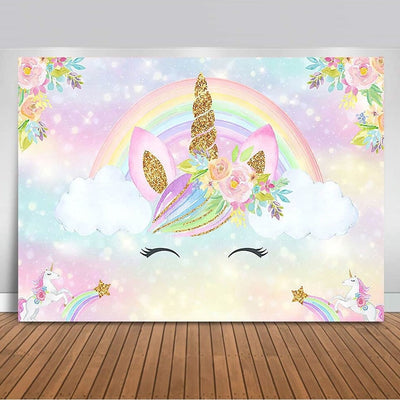 Toile de Fond Licorne arc-en-ciel