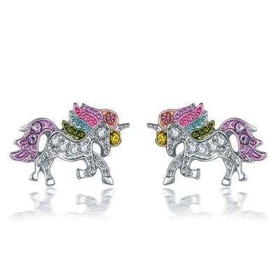 Boucles d’Oreilles Licorne Arc-en-Ciel