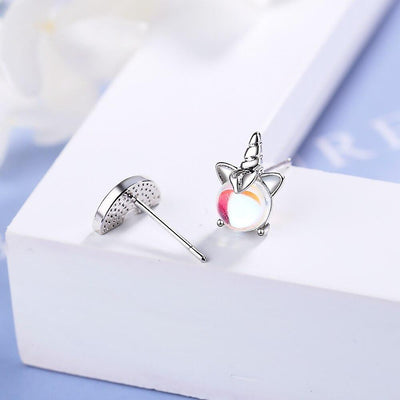 Boucles d’Oreilles Licorne Arc-en-Ciel Kawaii