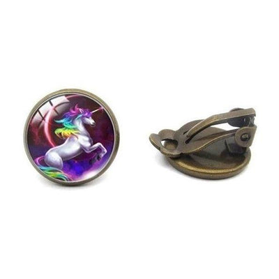 Boucles d’Oreilles Licorne Créature Légendaire à clip